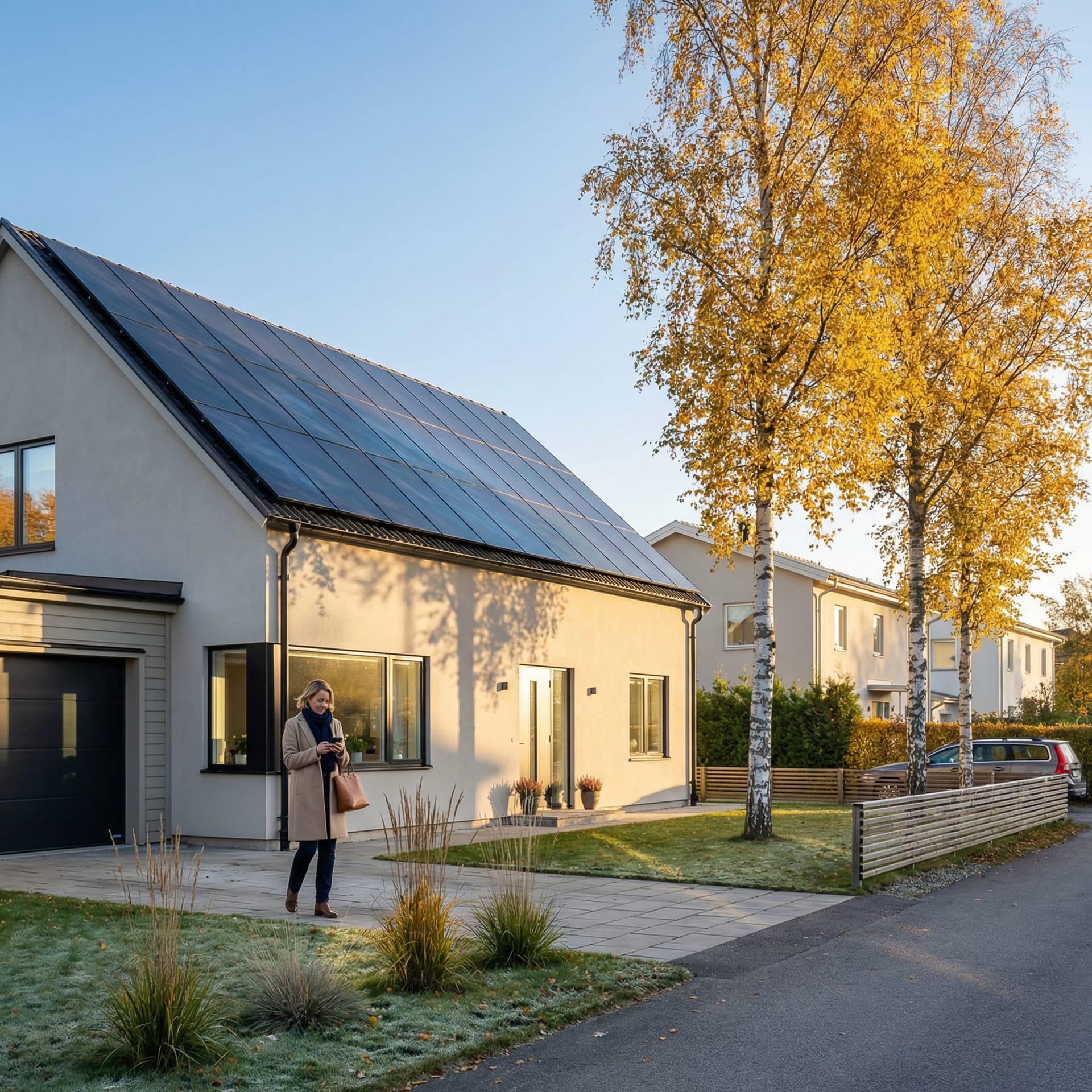 Solceller på villatak